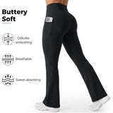 Legging Évasé Taille Haute Ventre Plat à Poches