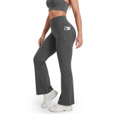 Legging Évasé Taille Haute Ventre Plat à Poches