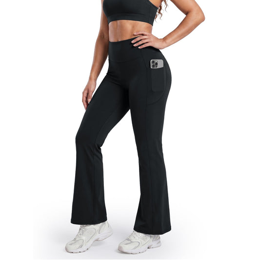 Legging Évasé Taille Haute Ventre Plat à Poches