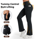 Legging Évasé Taille Haute Ventre Plat à Poches