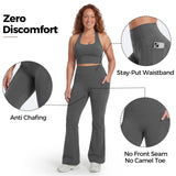 Legging Évasé Taille Haute Ventre Plat à Poches