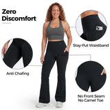 Legging Évasé Taille Haute Ventre Plat à Poches